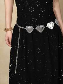Neuer eleganter vintage herzförmiger Kettenledergürtel, vielseitiges Accessoire für Rock und Hose im Sommer