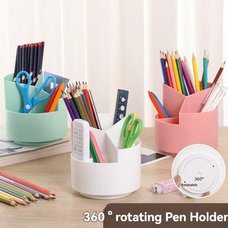 360 Grad drehbarer Stifthalter Aufbewahrungsbox, multifunktionale Aufbewahrungsbox, minimalistischer Stifthalter für Studenten, Federmäppchen, Mäppchen, Schultasche, Schulmaterial, Schulanfang