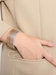 Bracelet en acier inoxydable plaqué or 18 carats pour femmes, bracelet simple et de base de luxe léger, bijou imperméable
