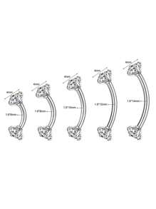 AVYRING 1pc 14G Stainless Steel Belly Button Ring 6/8/10/12/14mm Curved Navel Rings Helix Cartilage Piercings Jewelry Eyebrow Rings Labret Stud Lip Piercing