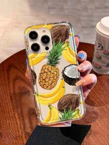 Funda para teléfono (1 unidad) con estampado de frutas tropicales (piña, plátano y coco), fabricada en TPU esmerilado y resistente a caídas. Compatible con phone 1/12/13/14/15/15 Pro/15 Plus/15 Pro Max/X/XS Max/11 Pro/12 Pro/13 Pro/14 Pro/11 Pro Max/12 Pro Max/13 Pro Max/14 Pro/14 Plus/ 16/11/12/13/14/15/15 Pro/15 Plus/15 Pro Max/X/Xs Max/11 Pro/12 Pro/13 Pro/14 Pro/11 Pro Max/12 Pro Max/13 Pro Max/14 - Multicolor - Ver 1