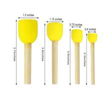 20 Stücke/Set runde Schwammvpinsel mit 4 Größen, Holzgriff, Einweg-DIY-Stempel-, Graffitikunst- und Malerpinsel, Schwammpinsel, pilzförmige Schwammstempel, Malmaterial-Set, Schulbedarf, Schulanfang