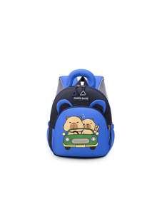 1 New Cute Cartoon Large And Small Backpack, Capybara Pattern, Can Be Carried On One Shoulder, Smooth Zipper Closure, Fashionable And Casual, Suitable For Daily School Travel And Outdoor Sports - A - View 5
