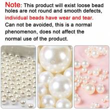 3-14mm ABS Faux Pearl Beads With Hole, Loose Round Craft Beads For Jewelry Making, DIY Handmade Needlework Faux Pearl Necklace Bracelet 8 Size White Beige
