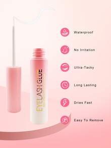 1pc 5ml Transparent Eyelash Glue, Waterproof Super Sticky False Eyelash Adhesive, Brush-On Style Lash Glue, Quick Drying & Long Lasting - White - View 9