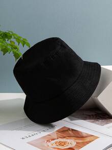 1pc Women's Fashion Casual Solid Color Bucket Hat, Sun Protective, Suitable For Outdoor And Daily Wear