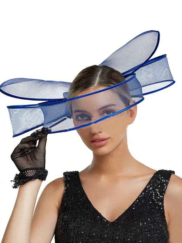 1pc Big Mesh Cover The Face Fascinator Wedding Pillbox Hat Women Elegant Fascinator Hats Hair Clip Church Ladies Party Headpiece Fashion Headwear Tea Party Accessories, Tiny Hats, Derby Hat , Mini Fascinator, Mini Cap