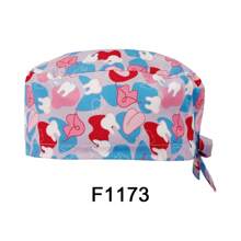 1 pièce Bonnet d'infirmière imprimé cœur en fibre de polyester, casquette de travail ajustable pour les cheveux courts pour les cliniques dentaires pour animaux de compagnie, les médecins