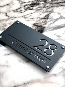 1个定制门牌号,现代3D立体雕刻双层亚克力可定制门牌,户外街道地址标志,耐用材质,优雅设计,表面安装,可重复使用,多用途,个性化定制,适用于家居装饰、墙面装饰、街道装饰、办公室装饰、卧室装饰、客厅装饰,2026系列 - 彩色 - 查看 9