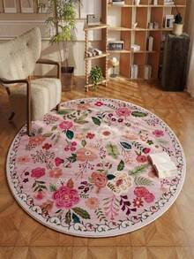 1pc Floral Carpet, Profuse Flowers, Decorative Carpet, Home Decor Carpet, Exquisite Edging, Skin-Friendly, Odorless, Washable Carpet, Rug, Living Room Decor Carpet, Bedroom Decor Carpet, Bathroom Decor Carpet, Study Room Decor Carpet, Wardrobe Decor Carpet - Multicolor - View 16