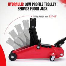 Professional-Grade Hydraulic Floor Jack, 2 Ton Low Profile Automotive Jack, Compact Portable Design With 3.35-13 Inch Lift Range, Heavy Duty Garage And Shop Equipment - Đỏ - Xem 5