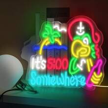 Insegna luminosa al neon "It's 5 o'clock somewhere", luci da barra, sala giochi, finestre, pareti, feste, compleanni, camera da letto, comodino, decorazione, regali per uomo