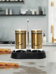 2 件盐和胡椒瓶套装，带透明玻璃底的盐瓶，5 盎司盐和胡椒套装，适用于烹饪桌、房车烧烤、黑白厨房装饰和配件厨房用品 - 紅色 - 查看 9