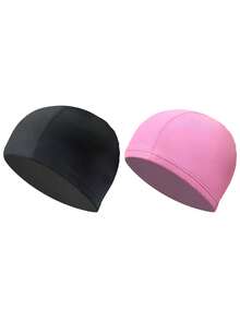 2Pcs Swimming Cap,Swimming Accessories, Breathable Stretch Swim Cap With Non-Slip Design And Ear Protection , Waterproof Swimming Cap For Men And Women ,Swimming Hat, Ear Protection And Perfect For Long Curly Hair, Waterproof Swim Pool Cap , Water Sports Accessories , Swimming Equipment, Swimming Essentials Pool , Party Swimming Hats ,Swimming Suit Goggles Men's Water Sports Anti-Slip, Perfect For Pool, Beach, And Summer Water Activities