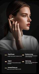 Lenovo EA400 Air-Sensing-Ohrclip-Kopfhörer Knochenleitung Kein Schwitzen beim Training Bluetooth 5.4 Verlustfreies Musikhören Kompatibel mit Apple, Huawei, Xiaomi und OPPO Schwarz