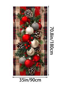 1 pezzo, Ghirlanda di campanelle di Natale di lusso, Decorazione per porta in polietilene da 35x70,8 pollici, Telo di sfondo per Buon Natale, Copertura per foto appesa, Decorazione per l'ingresso di casa, Adatto per decorazioni natalizie e scene di carnevale per il nuovo anno, Decorazioni per la casa, Decorazioni natalizie, Decorazioni per la stanza d'inverno