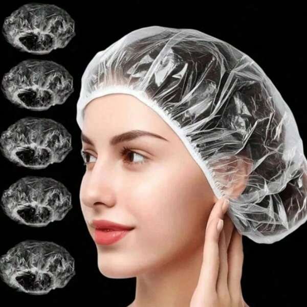 100 قطعة/عبوة أغطية استحمام شفافة قابلة للتخلص منها، مقاومة للماء، مطاطية، سميكة وكبيرة الحجم، مناسبة للاستحمام والعناية بالشعر، مريحة للسفر، ديكور للحمام، ديكور الخريف، ويمكن استخدامها أيضًا كغلاف للمطبخ