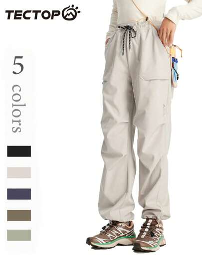 TECTOP 女士户外裤春秋季防风工装裤无内衬适合徒步登山战术裤