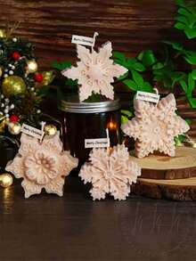 3 件圣诞雪花硅胶蜡烛模具 - 六角形可重复使用蜡烛硅胶模具、树脂工艺品、石膏、蜡 - 节日家居装饰、节日派对用品、DIY 礼品创意、工艺品、六角模具、装饰蜡烛、手工装饰品