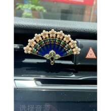 Kreatywny stop w stylu starożytnym, imitacja kapiącego oleju, płonący niebieski/czerwony, składany wentylatorowy wylot klimatyzacji samochodowej, dekoracyjne akcesoria klipsowe