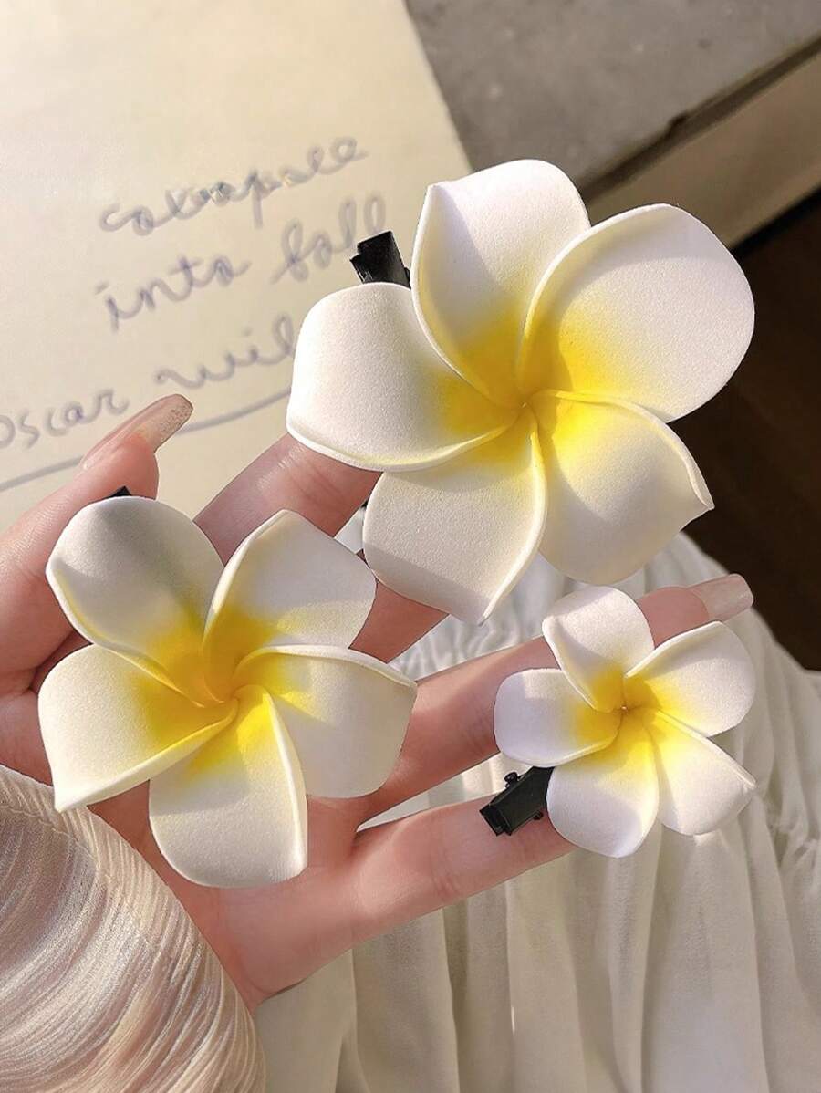 3 buc. agrafe de păr albe cu model floral Ombre, în mărimi mari, medii și mici. Accesorii de păr Ombre elegante, minimaliste și versatile de înaltă calitate, potrivite pentru zi cu zi, casual, petrecere, serviciu, vacanță, spălare facială, machiaj, ținute asortate, întoarcerea la școală.