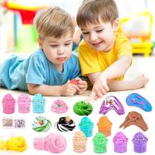 17 件迷你黄油史莱姆套装，超级柔软不粘，非常适合男孩和女孩的生日礼物、派对礼物、减压玩具、复活节篮子填充物