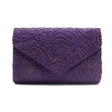 Satin Lace Trim Bride Wedding Evening Clutch Bag, French Chic Minimalist Solid Color Envelope Evening Clutch Purse For Women