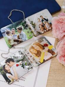 Custom Photo Acrylic Keychain, Personalized Photo Bag Charm, Holographic Picture Keychain, Memorial Gift - Style a - View 6