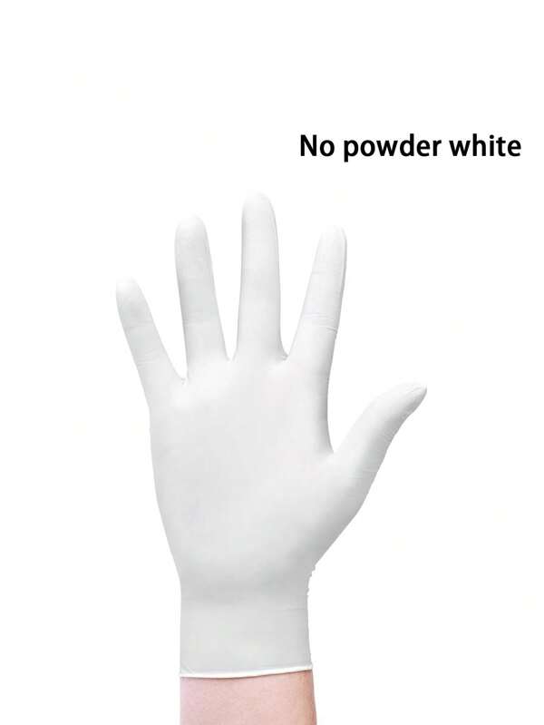 20/50/100PCS Disposable Nitrile Examination Gloves, Powder-Free White Nitrile Gloves, Latex Free, Medical, Cleaning, Beautician, Powder-Free,
