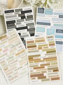 8 Stücke Text Rätsel Serie Aufkleber im Retrostil mit englischen Blumen und anderen Designs, geeignet für DIY Scrapbooking, Bücher, 3D stereoskopische Entspannungsschnitte, selbstklebende Papieraufkleber, Schulmaterial, Rückkehr zur Schule