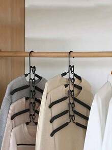 1 Pieza Organizador de armario multifuncional de 5 en 1, con capas acolchadas antideslizantes de espuma de alta resistencia, adecuado para abrigos, suéteres, trajes, camisas y otras prendas