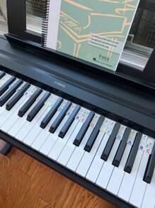 1 Pieza Guía de notas de piano de silicona reutilizable para principiantes, fácil de instalar y quitar, etiquetas de notas del teclado de piano de tamaño completo de 61/88 teclas, sin necesidad de pegatinas, insonorizado, para pulgar de Kalimba, diapasón