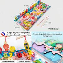 ANTSAY Juguetes educativos para niños, bloques de construcción de ensamblaje digital, iluminación, educación temprana, rompecabezas, pesca magnética, tablero logarítmico - fruta - Ver 4