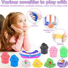 17 件迷你黄油史莱姆套装，超级柔软不粘，非常适合男孩和女孩的生日礼物、派对礼物、减压玩具、复活节篮子填充物