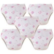 5pcs/Set Toddler Potty Training Pants - Washable, Leak-Proof Diaper Covers With Fun Space & Beautiful Prints, Breathable Fabric For Boys & Girls, Multi-Layer Protection, Suitable For 3 Months To 5 Years Old Children, Night & Daytime Underwear, Multi-Layer Design, Potty Training Underwear - (With Edging Anti-Leak) - Multicolor - View 25