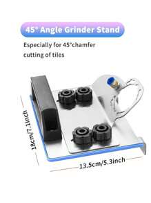 1PC 45-stopniowe narzędzie do fazowania szlifierki kątowej ze stali nierdzewnej, uchwyt szlifierki kątowej, specjalny uchwyt tnący. Uchwyt mocujący do szlifowania kątowego, przenośny przyrząd do fazowania. Nadaje się do mocowania fazowania płytek ceramicznych i szlifierek kątowych do obróbki drewna