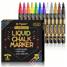 8 Farben flüssiger löschbarer Kreidestift - waschbare und feuchtwischbare fluoreszierende Marker, geeignet für Tafel, Glas, Abschlussfeier, Schule, Kinder, Autoreparatur, Schulbedarf, Rückkehr zur Schule