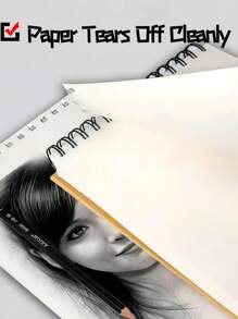 1pc 30 Page Universal Sketchbook, Drawing Book, Art Book, Hand-Drawn Book For Art Students, Blank, Thickened, Coiled Loose-Leaf, Hard Shell, Top-Flip School Supplies, Back To School