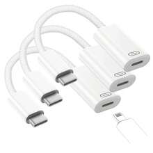 1-3 件 USB-C 转 Apple Lightning 端口适配器，带充电线，兼容 16、15 系列， - 彩色 - 查看 1