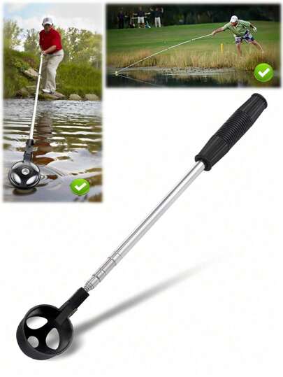 1pc Portable Stainless Steel Golf Ball Retriever - Durable And Adjustable Extended 195cm/76.77in Golf Ball Tool For Water Telescopic Golf Accessory Golf Ball Retriever For All Golfers