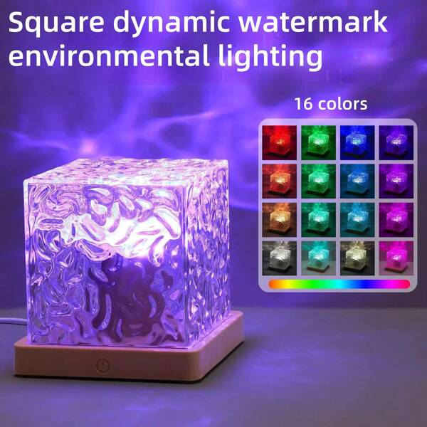 1 pezzo Luce notturna a proiezione dinamica, lampada rotante creativa, regalo romantico, alimentato tramite USB, 16 colori con controllo touch/telecomando, adatto per camera da letto, soggiorno, appuntamenti, feste di compleanno, cene, regali per le vacanze