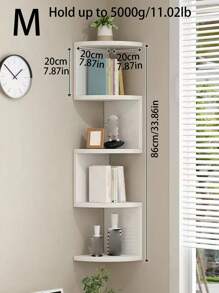 1pc Wall Mounted Storage Rack, Creative 5-Tier Corner Triangular Wall Shelf, Semicircle Display Rack, Wall Mounted Corner Bookshelf (Light Not Included)