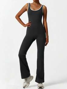 Yefecy 女式连体运动连体裤露背收腹短袖连体裤 Lizvette V 背紧身瑜伽连体衣塑身衣