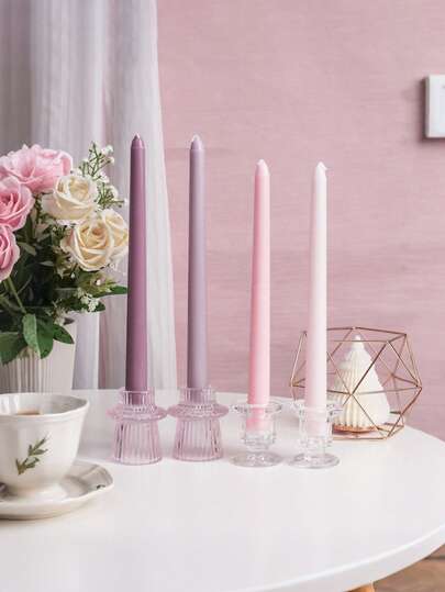 2 件/套 9.8 英寸两支粉色长杆蜡烛、彩色长杆蜡烛、马卡龙色长杆蜡烛、家居装饰蜡烛、烛光晚餐餐桌装饰、家居照片和摄影装饰品、道具背景、婚礼餐桌装饰、婚礼纪念品、手工蜡烛挂饰、婚礼装饰挂饰