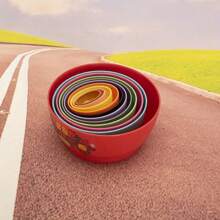 12 件套俄罗斯套娃，色彩缤纷的堆叠玩具，益智拼图，激发想象力，适合生日、万圣节、圣诞节礼物 - 彩色 - 查看 5