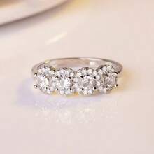 1 pieza Anillo de compromiso de estilo minimalista y moderno de acero inoxidable, apto para uso diario