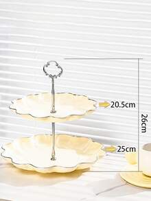 Multi-Layer Snack Tray, Detachable Fruit Plate, Cake Stand, Candy Dish, Suitable For Living Room Coffee Table, Wavy European Minimalist Luxury Fruit Plate, Cake Stand, Dessert Table, Dry Fruit Tray, Creative Fruit Plate, Minimalist And Fashionable - Multicolor - View 9