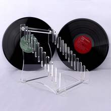 亚克力透明黑色CD/LP展示架，可容纳12张光盘，适用于CD/LP存储 - 彩色 - 查看 1
