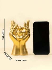 1pc Golden Resin Vase For Decoration, Flower Head Vase, Beauty Tools Storage, Office Stationery Storage, Modern Simple Vase, For Home Decoration Living Room Desk Decoration - Multicolor - View 17