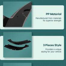 Smooth Black Left Rear Bumper Distributor Diffuser Valence Lower Spoiler Lip Bumper Splitter Apron Suitable For 2016-2019 Civic 4-Door Sedan Models